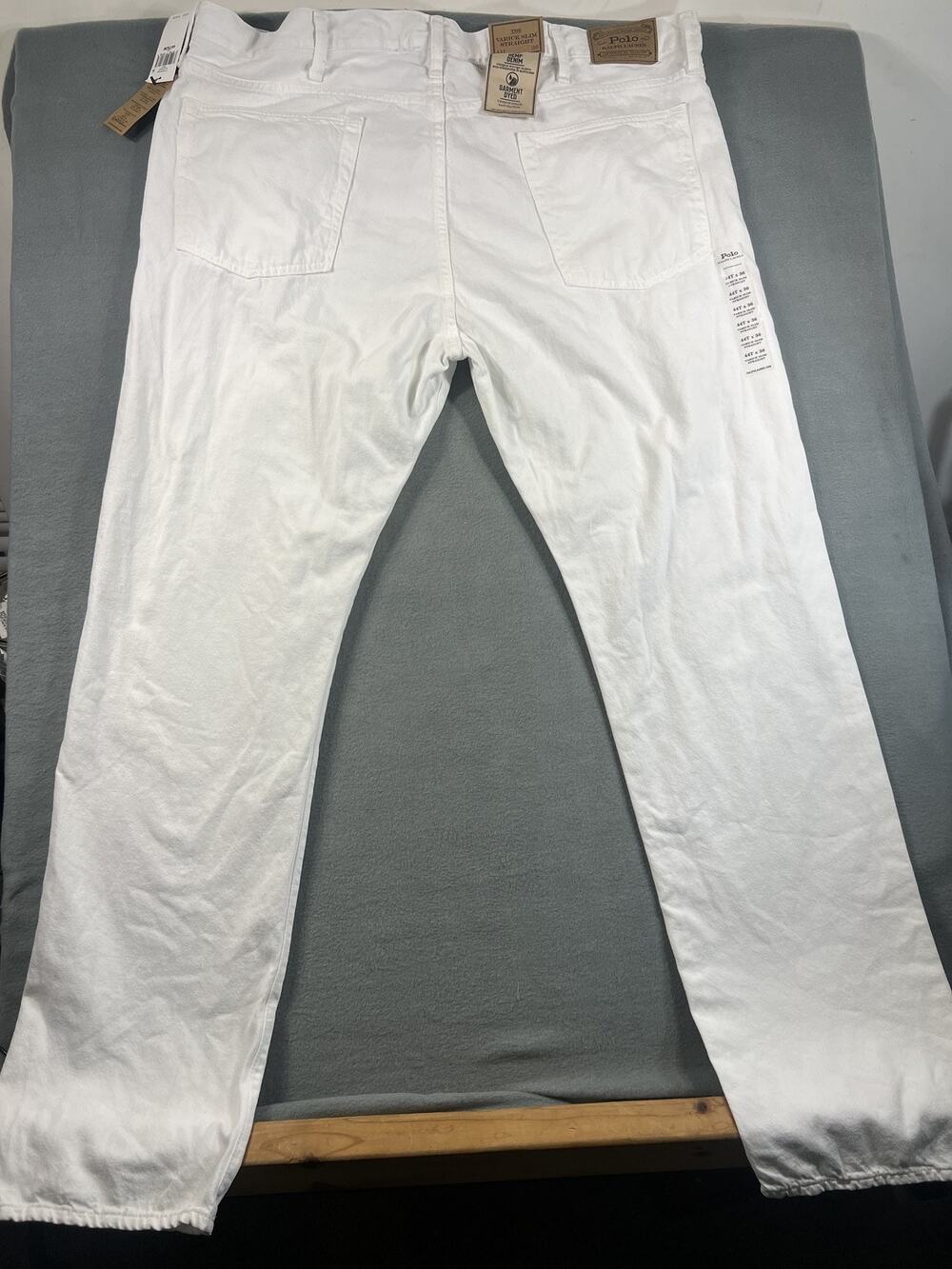 NEW Polo Ralph Lauren White Varick Slim Straight Jeans Men's size 44T/36
